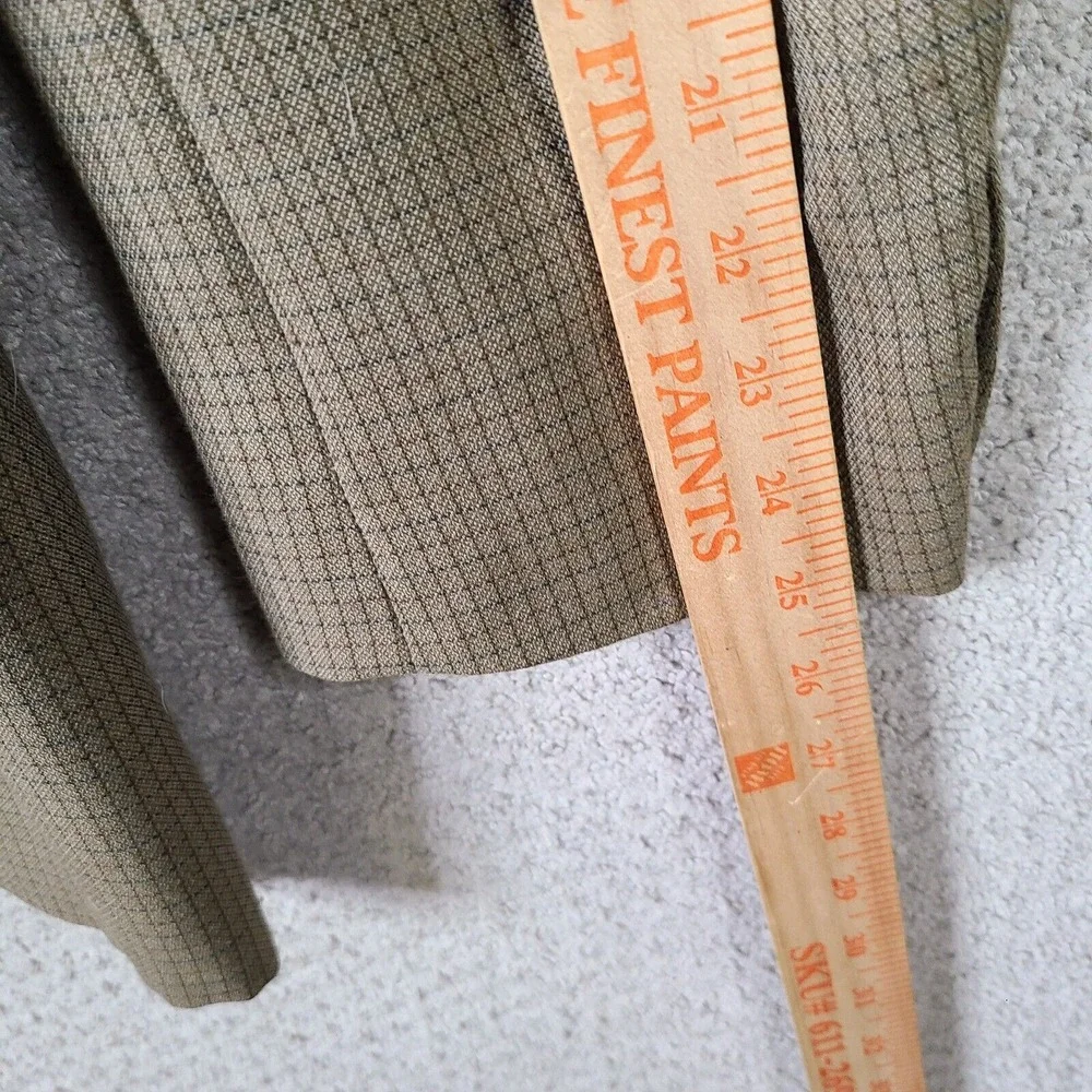 Haggar Jacket Mens 42 Brown Blue Check‎ Blazer 2 Button Suit Coat USA Made